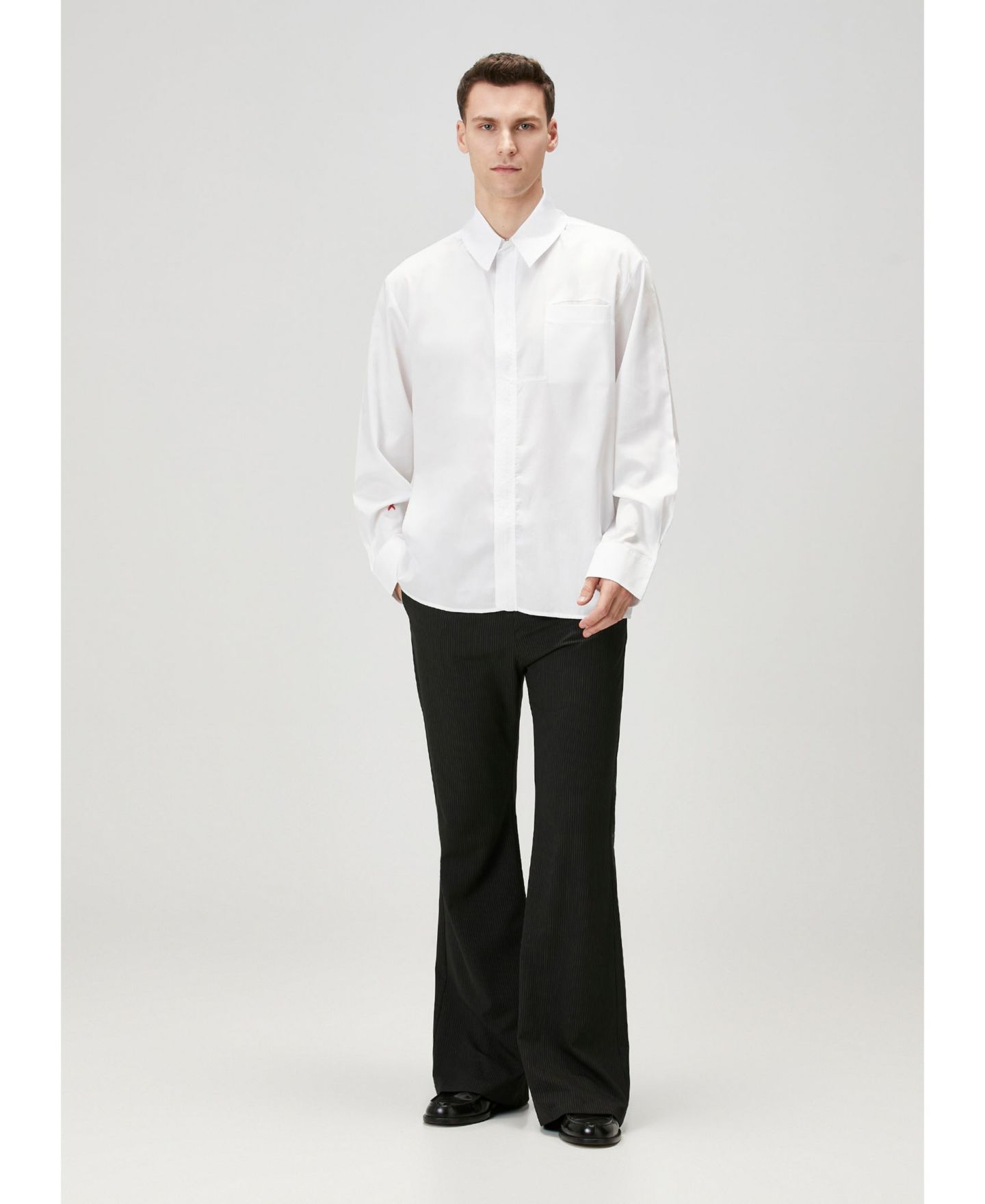 Мужская рубашка PCFG Pure Cotton Zip-Front Woven, цвет: Белый — фото 8