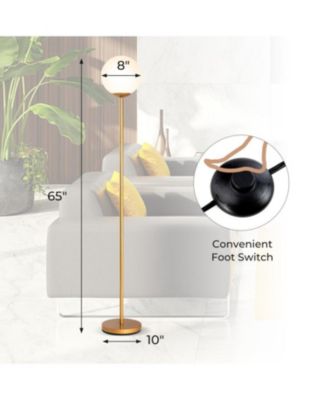 Glass Globe LED Floor Lamp with Clear Glass Lampshade