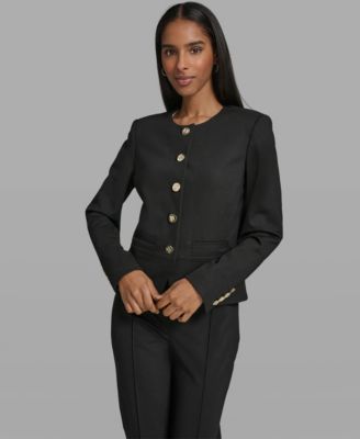 Women's Round Neck Cropped Jacket