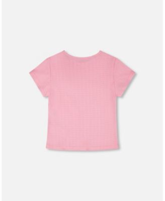 Baby Girls Crinkle Jersey T-Shirt Pink