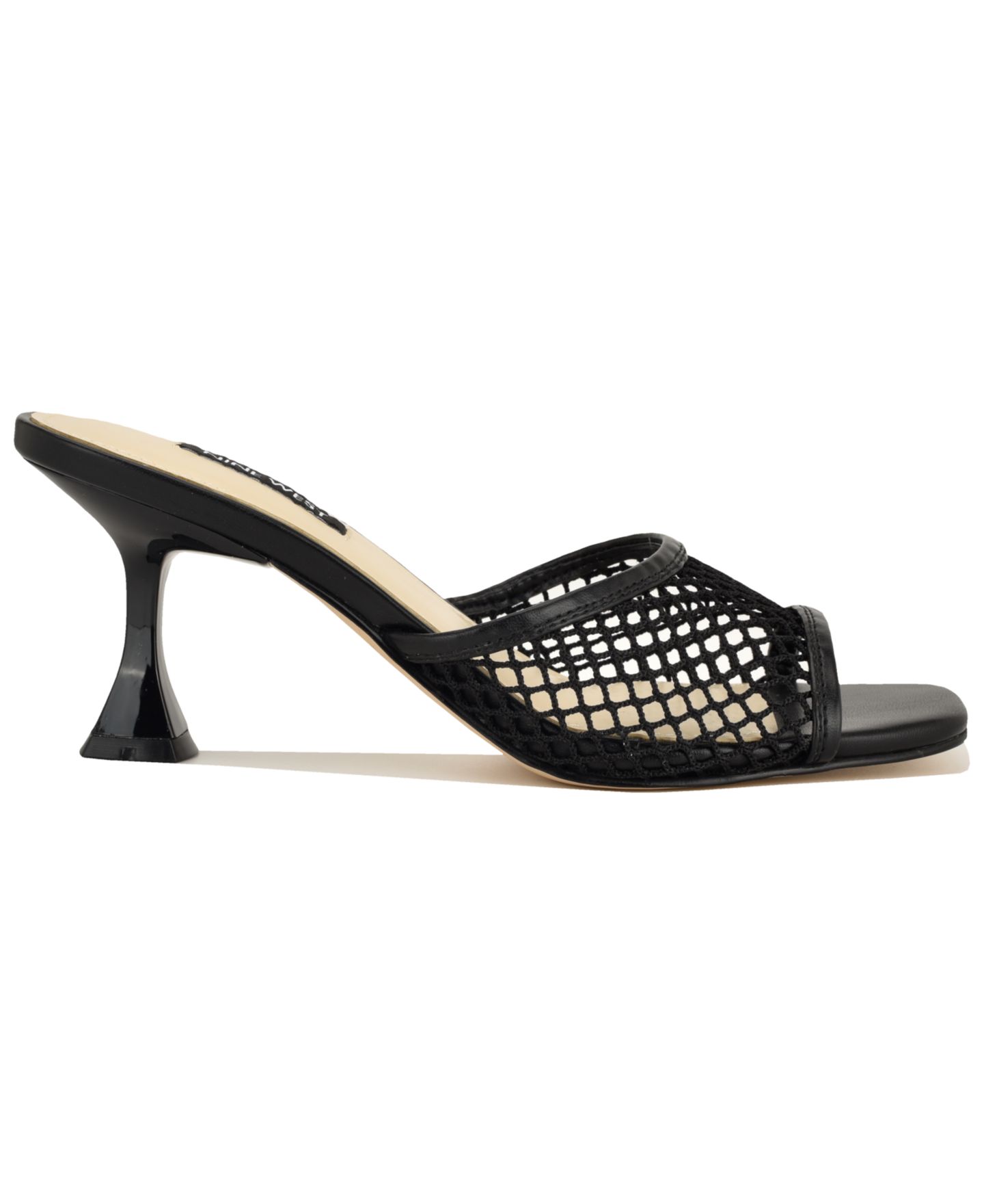 Женские сандалии Nine West Cabana Mesh Kitten Heel Dress Sandals, цвет: Чёрный — фото 2