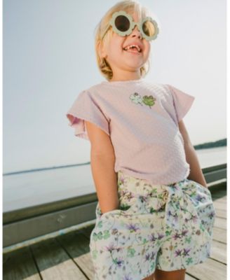 Baby Girl Jersey Shorts Printed Flowers - Baby