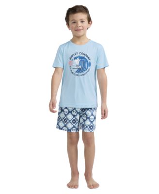 Boys 4-7 Crochet Skull Swim T-Shirt and Shorts, 2-Piece Set