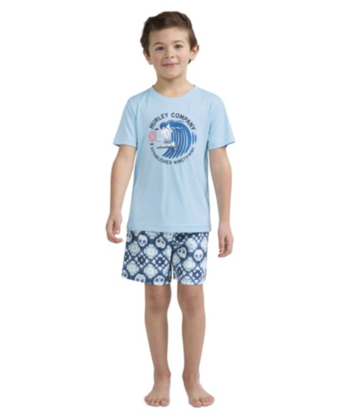 Купальники Hurley Boys 4-7 Crochet Skull Swim T-Shirt and Shorts, 2-Piece Set