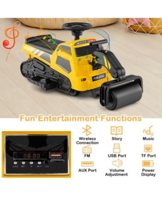 6V Ride on Tractor 3-in-1 Electric Excavator with Adjustable Arms and Music
