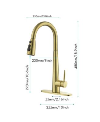 Kitchen Faucet with Pull Down Sprayer, High Arc 360&deg; Swivel Brushed Nickel, 3-Mode Spray Head, for Farmhouse Modern Laundry Rv Bar