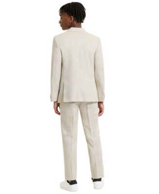 Boys' 8-20 Khaki Linen Notch Collar Jacket