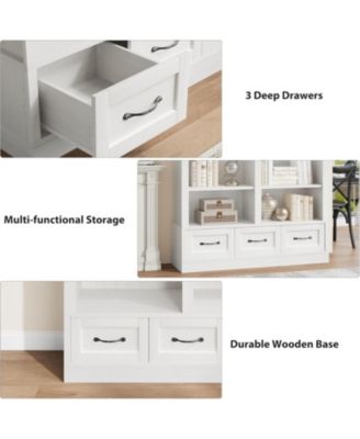 74.5" Tall Bookshelf with Double Storage, 6-Tier Large Bookshelf, Double Wide Bookshelves w/ 12 Cubbies