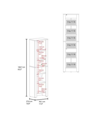 Catalina Tall Stylish Cabinet, Bathroom Organizer with Closed Compartments and Daily Use Areas, Wenge