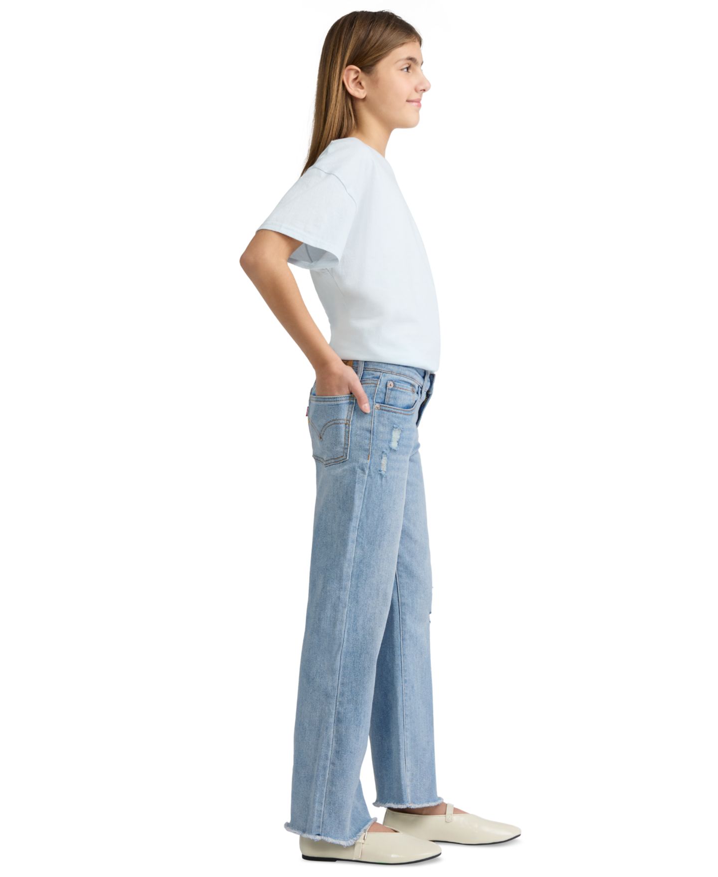 Джинсы Levi's Vintage-Like Mid-Rise Wide Leg Jeans для девочек, цвет: Bauhaus Blues — фото 2