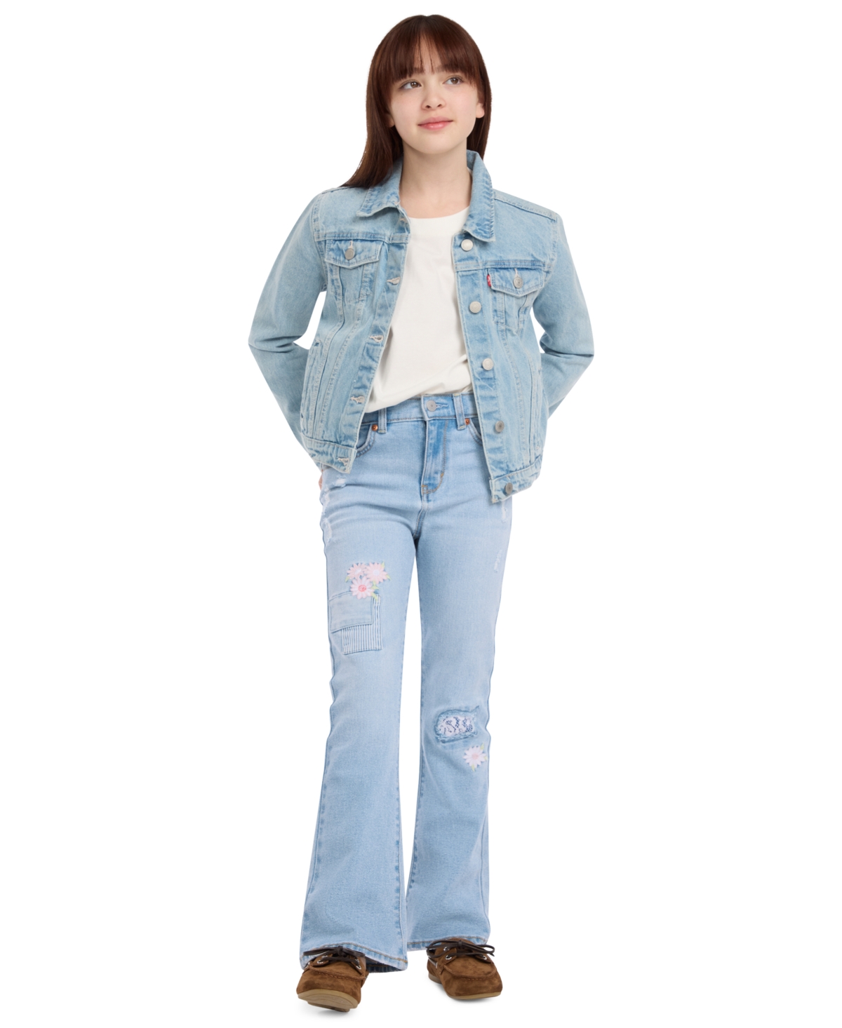 Levi's Girls' 7-16 Stitch Detail Flare Jeans