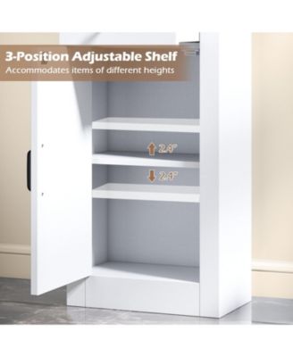 68" Tall Narrow Bathroom Cabinet with Barn Door and Drawer, Slim Storage Organizer