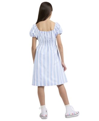Girls' 7-16 Short-Sleeve Poplin Dress