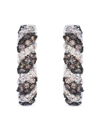 Chocolate and Nude Diamond Earrings (0.93 ct. t.w.) in 14k Vanilla Gold