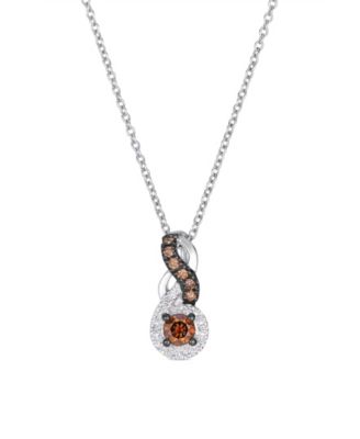 Chocolate & Vanilla Diamond Pendant Necklace (0.25 ct. t.w.) in 14k Vanilla Gold