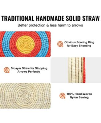 Archery Target 20" 5-Layer Straw Round Target for Outdoor Practice