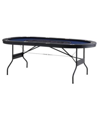 10-Player Foldable Poker Table 84" Oval with Cup Holders and Padding