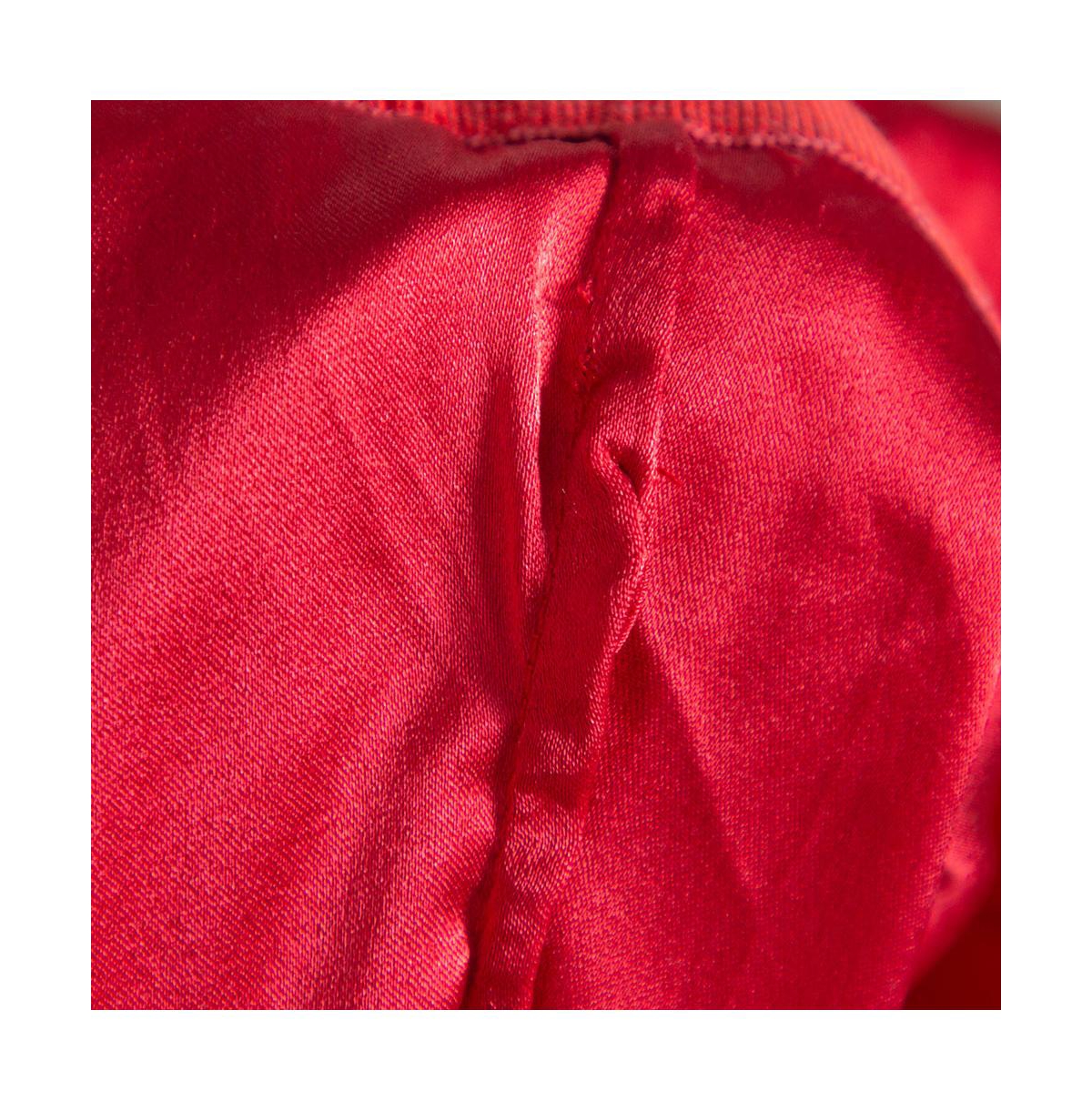 Pre-Owned Dolce & Gabbana Women's Red Silk Organza Lace Trim Flared Dress