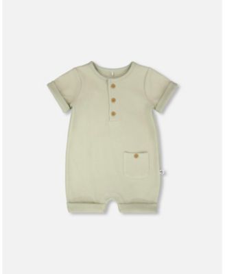 Baby Boys Cotton Rib Romper Sage Green