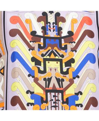 Women's Multicolor Printed Silk Shift Mini Dress