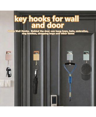 6pcs Cute Cat Coat Hooks for Wall and Door - Heavy Duty Adhesive Mount