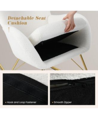 Nursery Rocking Chair with Curved Backrest and Armrests