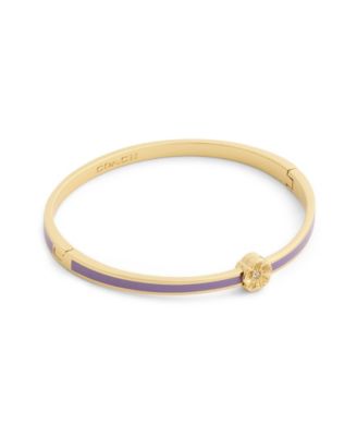 Purple Signature Tea Rose Enamel Bangle Boxed Bracelet