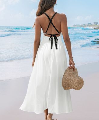 Women's Glow Figure White Maxi Beach Dress