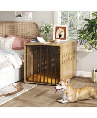 Dog Crate for Medium & Small, Solid Wood Puppy Crates, Dog Kennel Indoor with Door, Pet House