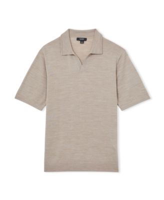 Men's Merino Wool Open Collar Polo Shirt