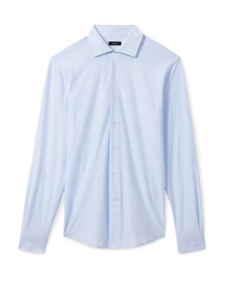 Men's Cotton-Blend Cutaway-Collar Striped Shirt