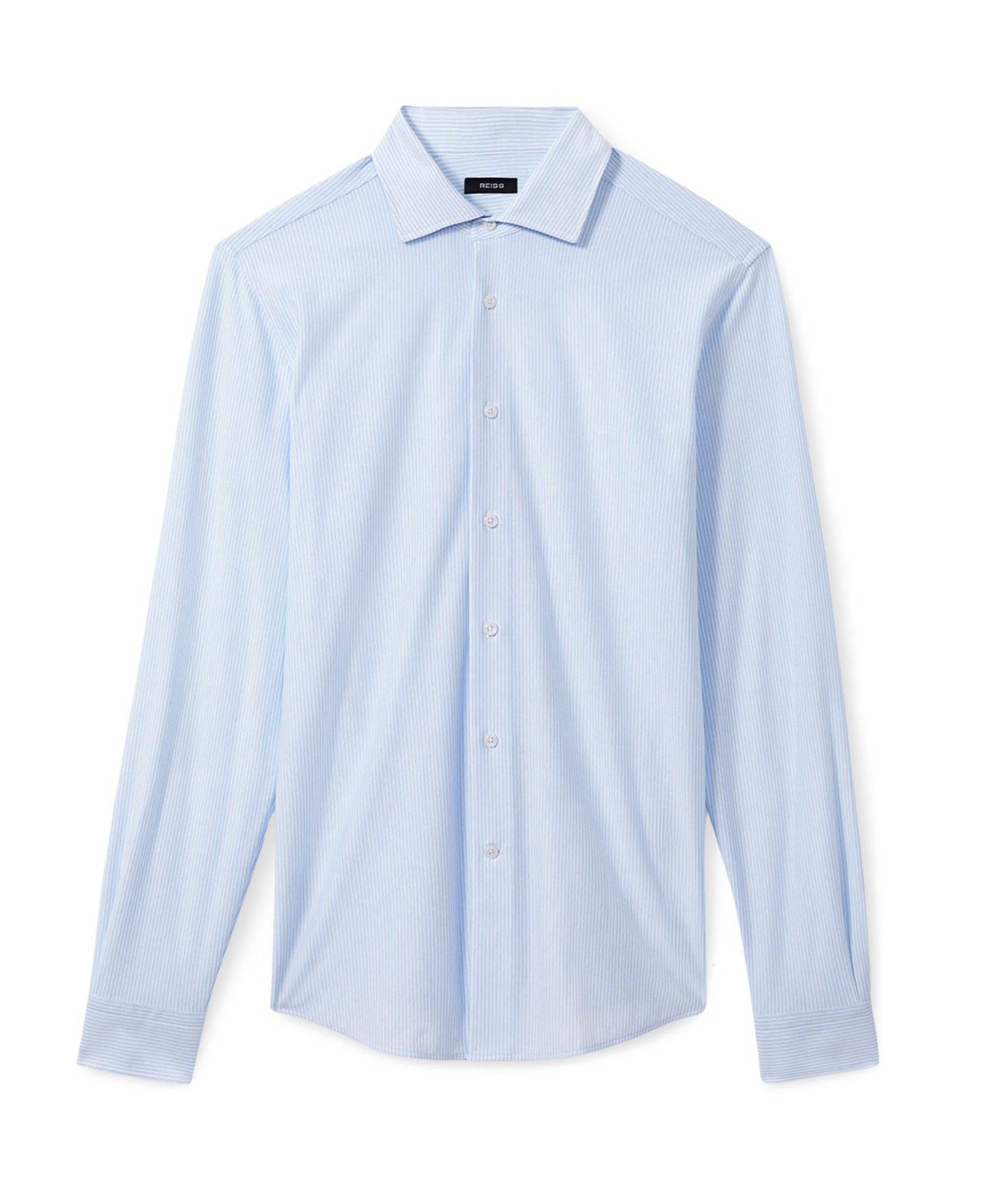 Мужская рубашка REISS Valdo Cotton-Blend Cutaway-Collar Striped — фото 8