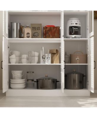 Bookcase Bookshelf with 10 Storage Shelves & 3 Glass Doors,Display Storage Cabinet