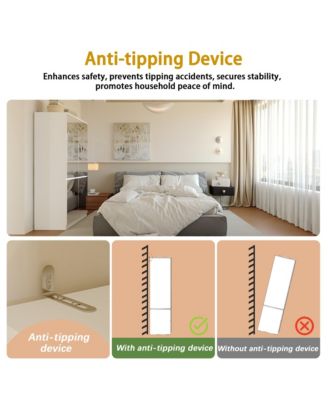 High Gloss Mirrored Doors Wardrobe Armoires with 4 Mirror Doors