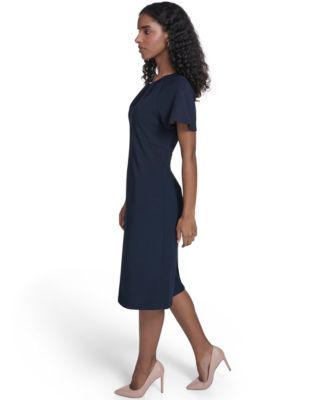 Women's Key-Hole Neck Midi Dress