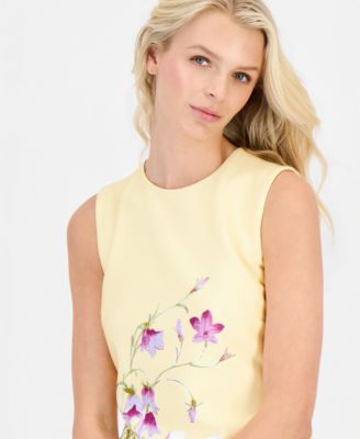 Petite Sleeveless Printed Sheath Dress