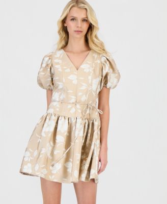 Anne Klein Women's Floral Jacquard Minidress - Natural - Mini dresses