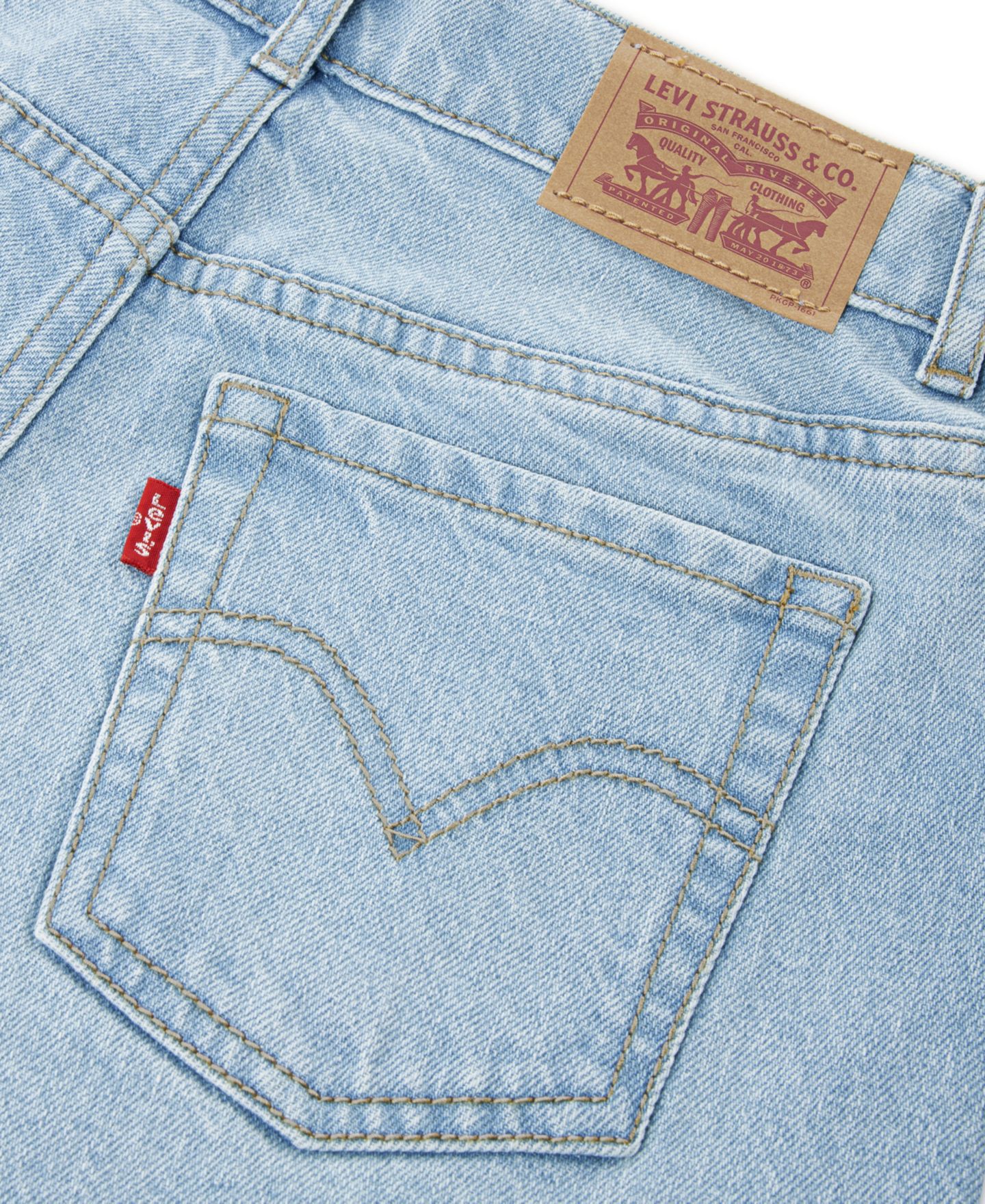 Шорты Levi's 94' Baggy Shorts для девочек, цвет: Светлый пастельный синий — фото 7