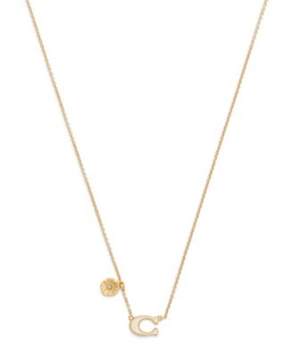 Faux Stone Signature C Tea Rose Necklace