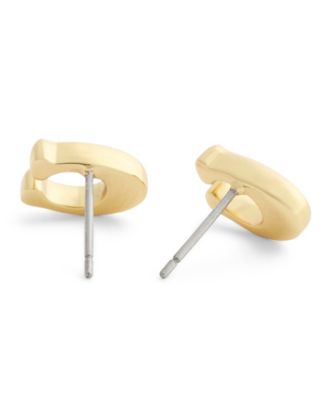 Black Signature C Enamel Stud Earrings