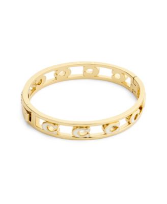 Black Signature C Enamel Openwork Bangle Bracelet