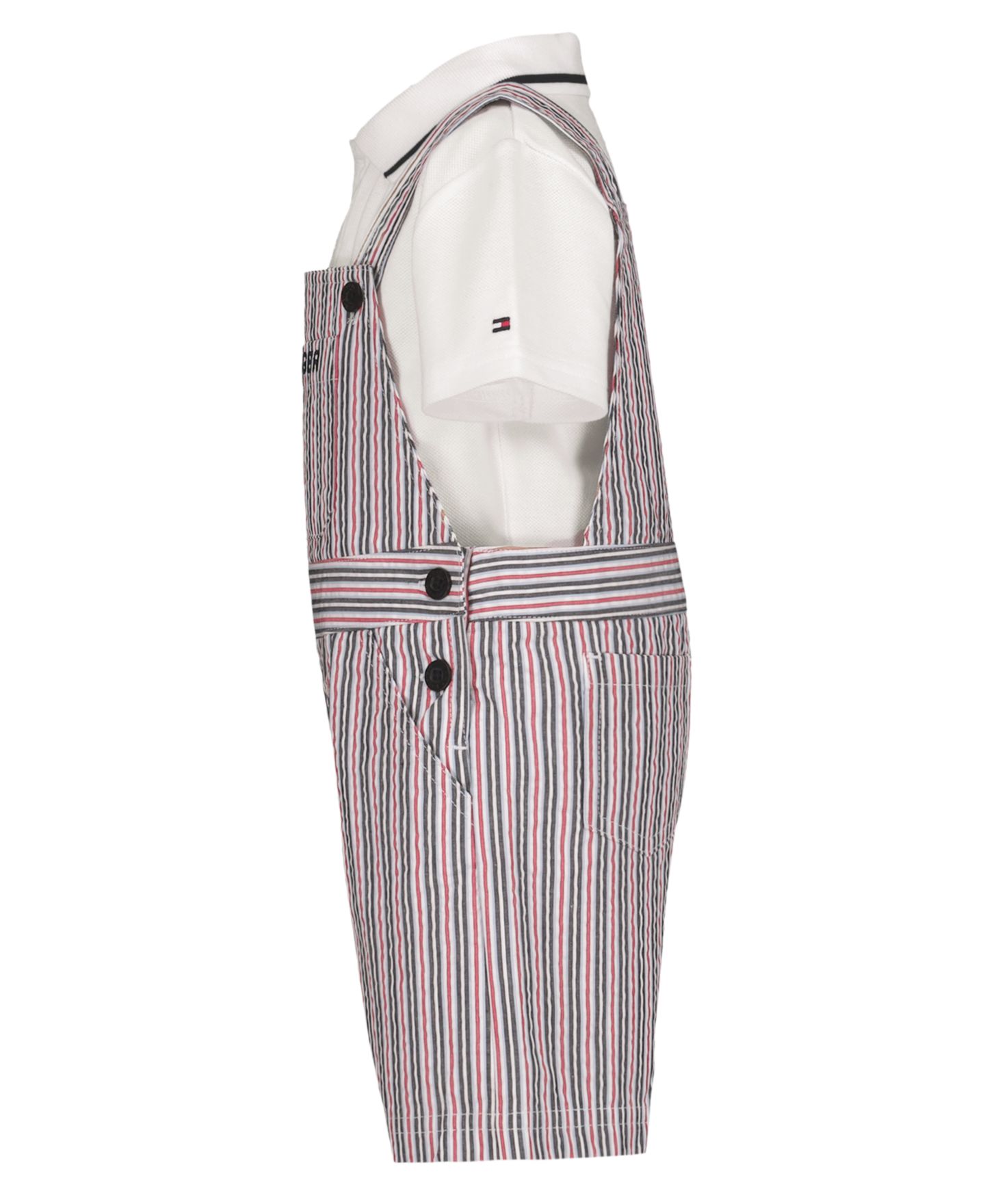 Комплект Tommy Hilfiger Polo Collared T-Shirt and Seersucker Stripe Shortalls, 2-Piece Set для мальчиков-малышей, цвет: Тёмно-синий / Белый — фото 3