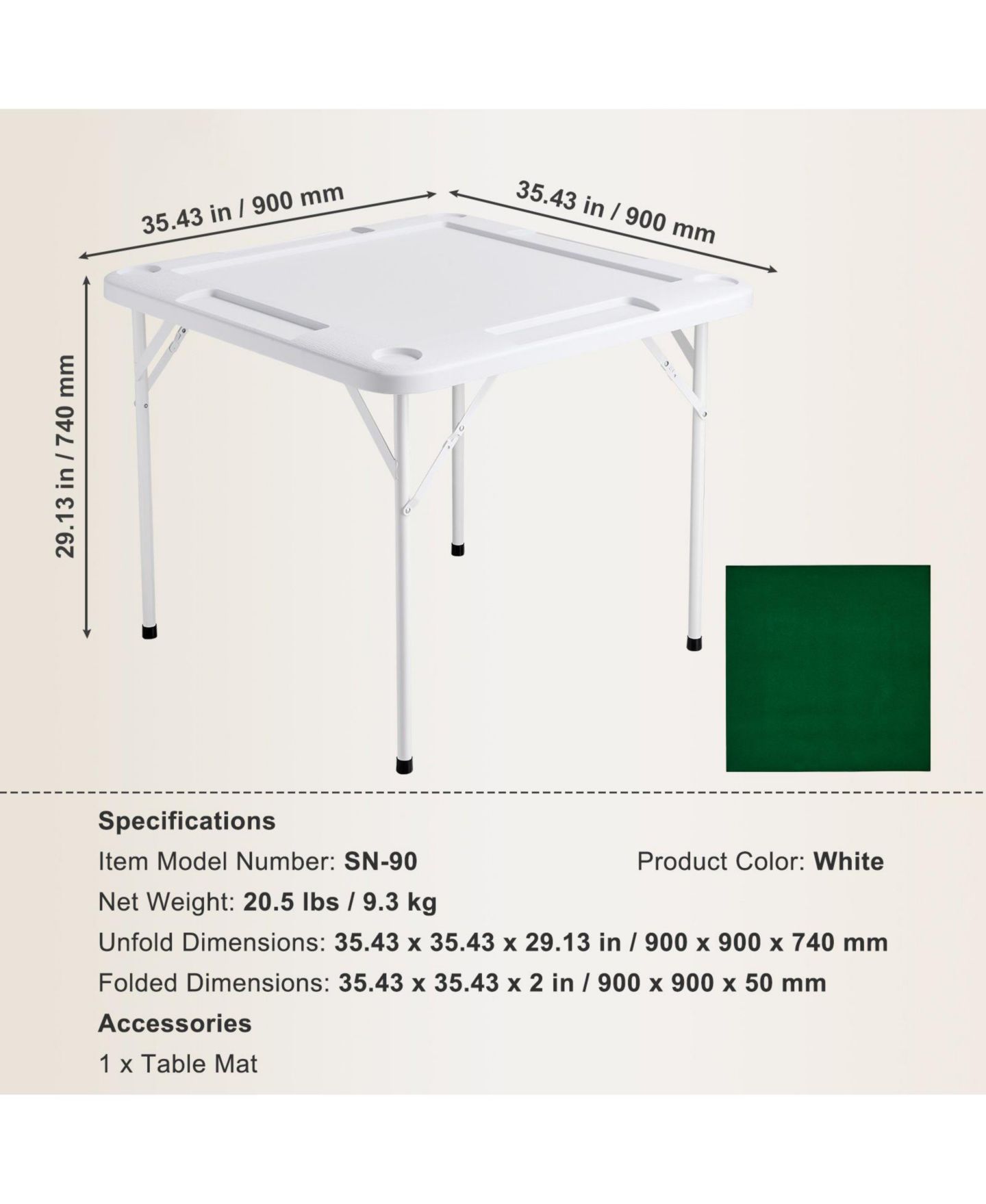 Детская игрушка SUGIFT Folding Mahjong Domino Table, Ages 12+, цвет: Белый — фото 3