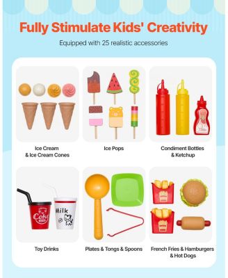 Wooden Ice Cream Truck with Chalkboard & Steering Wheel