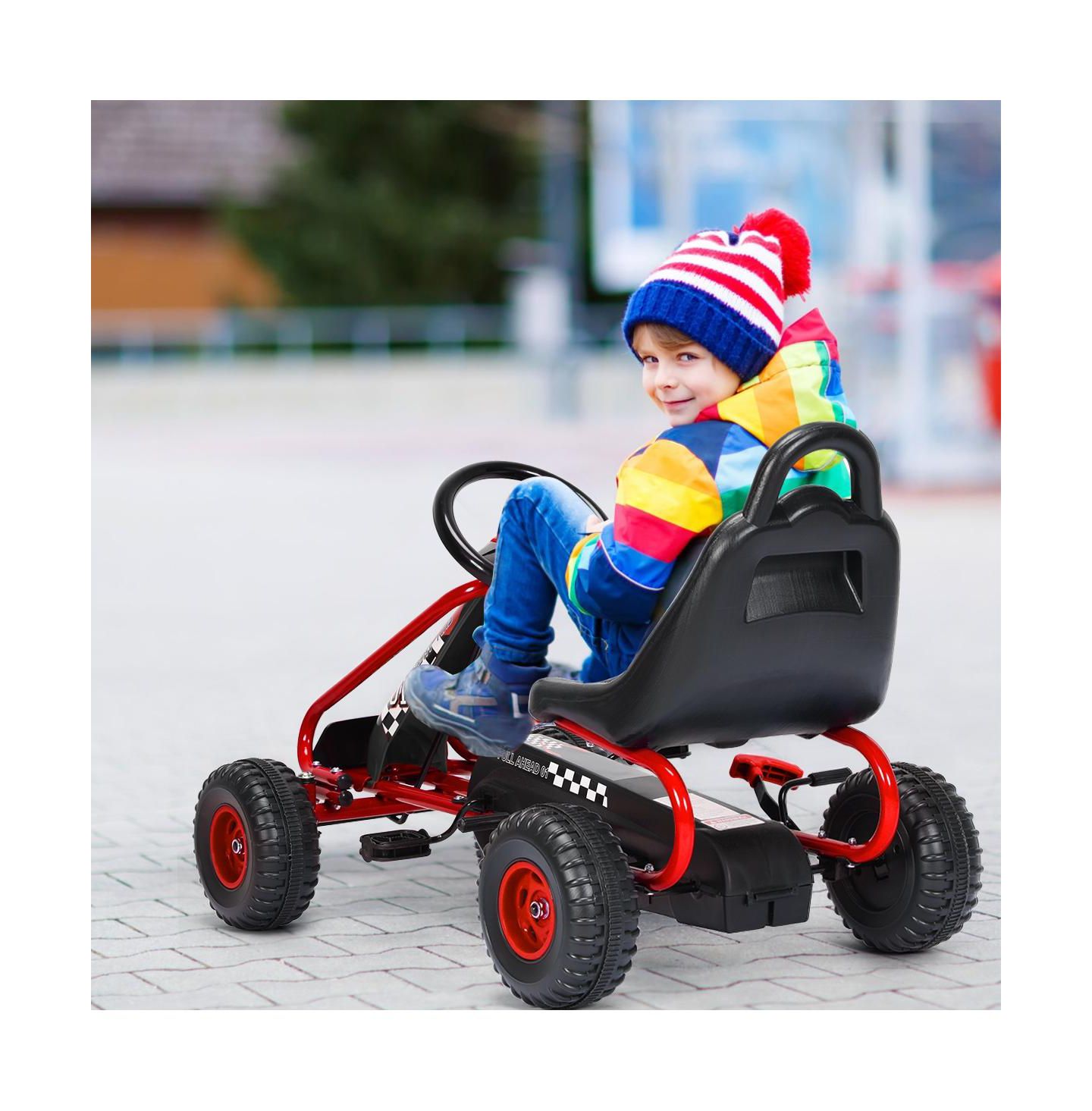 Детская игрушка GIVIMO 4-Wheel Pedal-Powered Ride-On Car with Adjustable Seat, 66 lbs Capacity, Ages 3+, цвет: Красный — фото 7