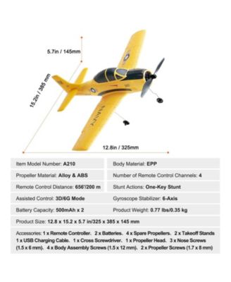 4-Channel RC Plane, Ready-to-Fly Trainer with Gyro