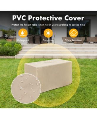 43 Inch 50000 BTU Propane Fire Pit Table with Removable Lid