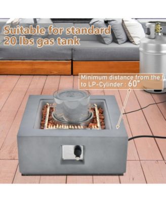 28 Inch 50000 BTU Patio Square Propane Fire Pit with PVC Cover