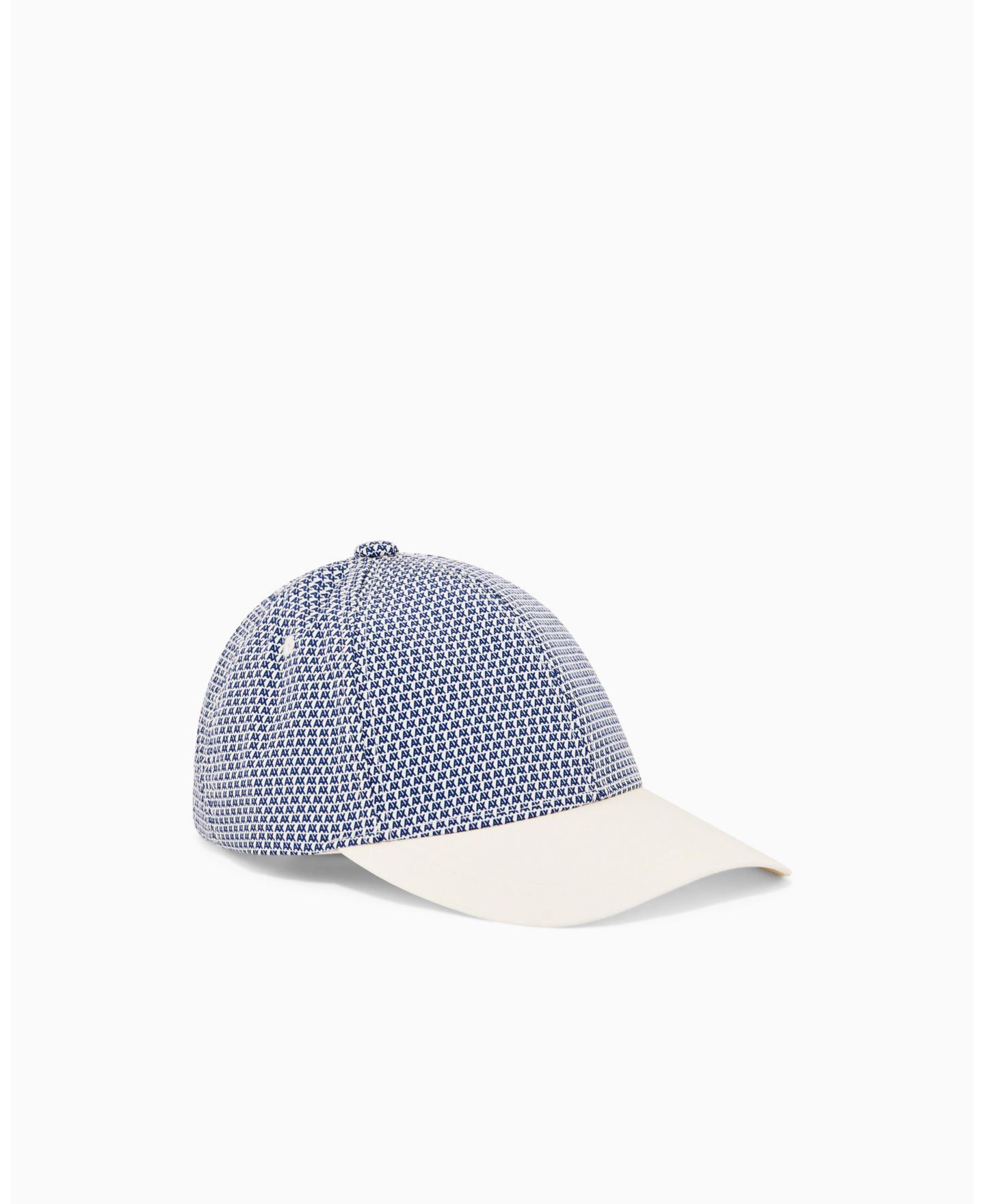 Мужская кепка A|X Armani Exchange Nylon Allover Print Logo, цвет: Синий белый — фото 1