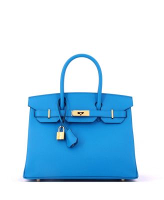 Birkin 30 Handbag Blue Epsom with Gold Hardware